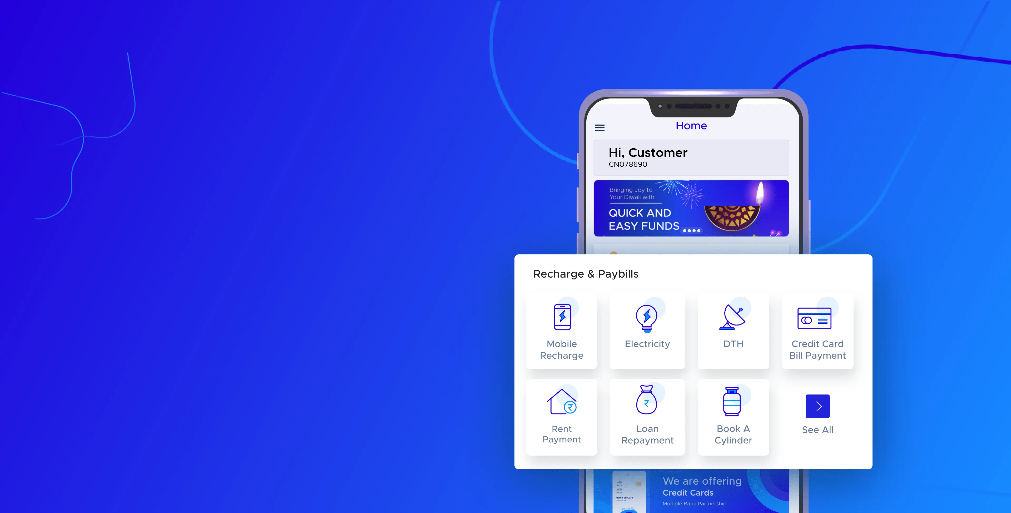 BBPS banner promoting instant personal loan services.